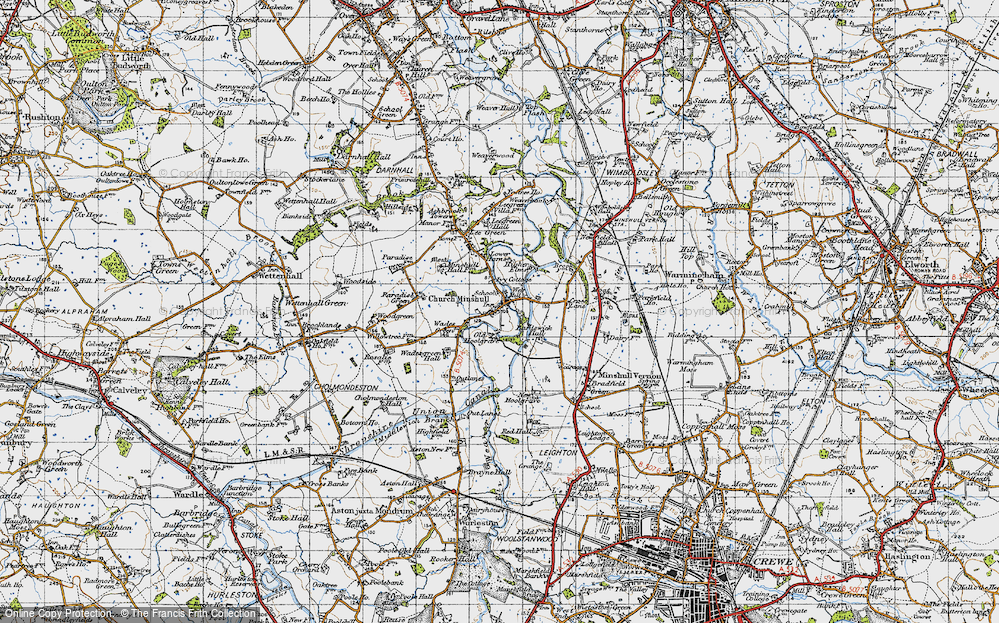 Old Map of Church Minshull, 1947 in 1947