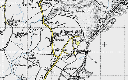 Old map of Church Norton in 1945