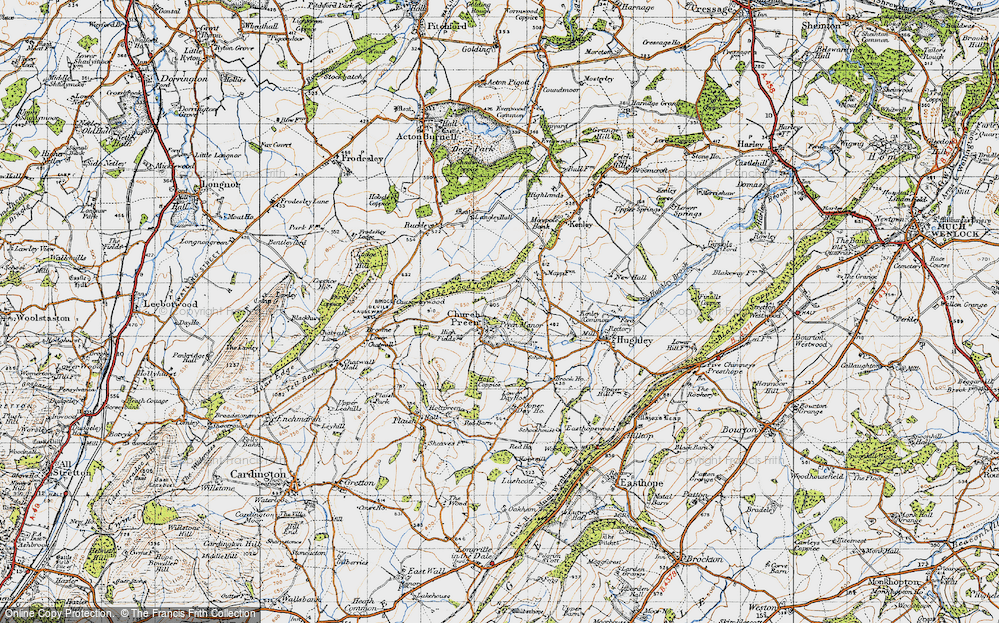 Old Map of Church Preen, 1947 in 1947