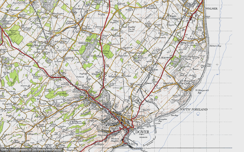 Old Map of Church Whitfield, 1947 in 1947