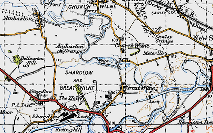Old map of Church Wilne in 1946