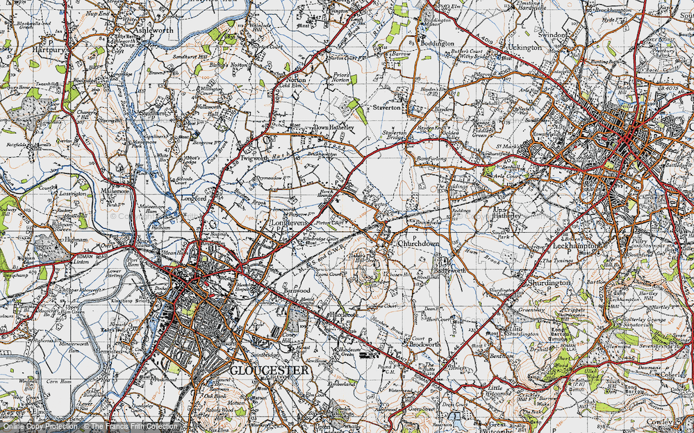 Old Map of Churchdown, 1947 in 1947