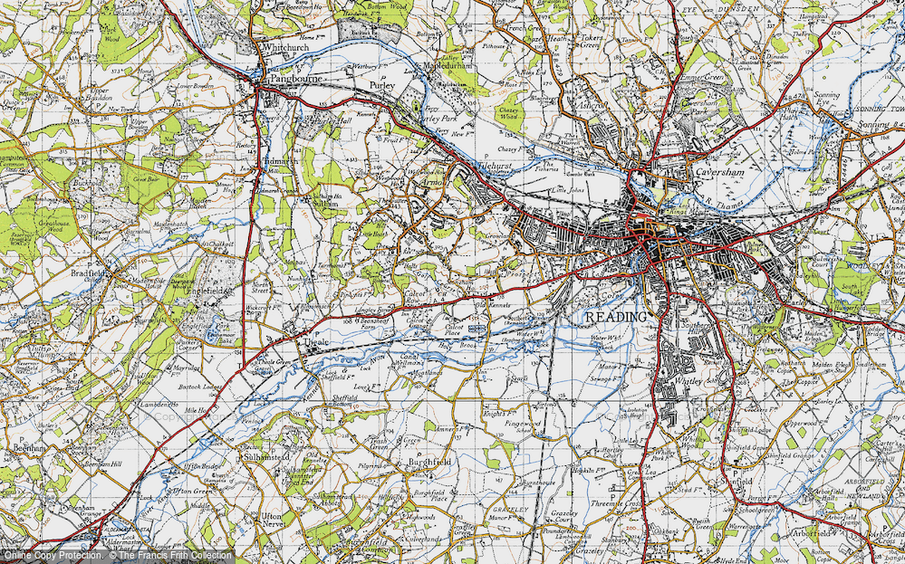 Old Map of Historic Map covering Berkshire in 1945