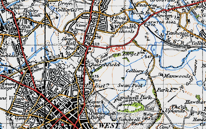 Old map of Churchfield in 1946