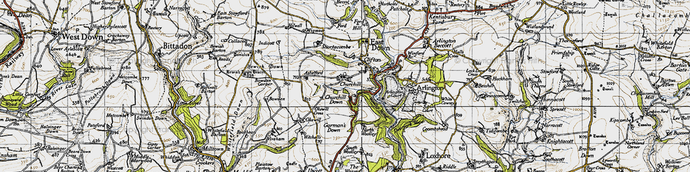 Old map of Bowden Corner in 1946