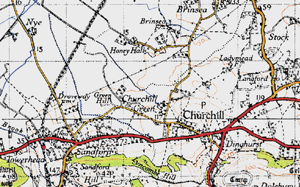 Old map of Churchill Green in 1946