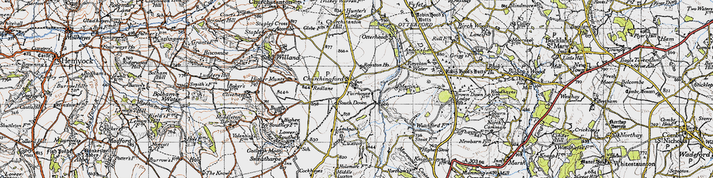Old map of Churchinford in 1946
