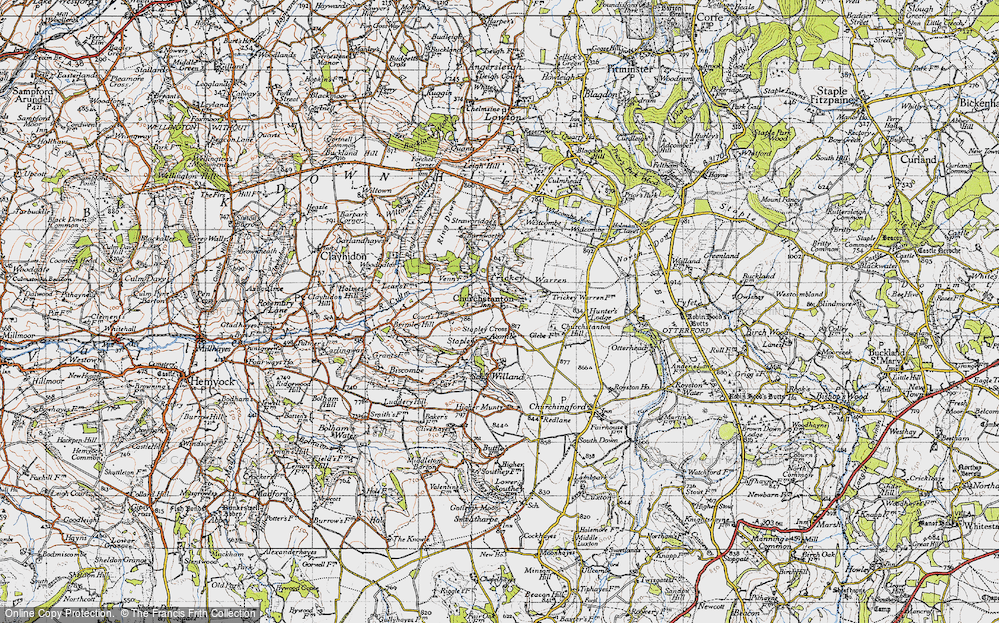 Historic Ordnance Survey Map of Churchstanton, 1946