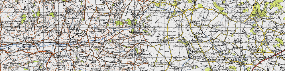 Old map of Churchstanton in 1946