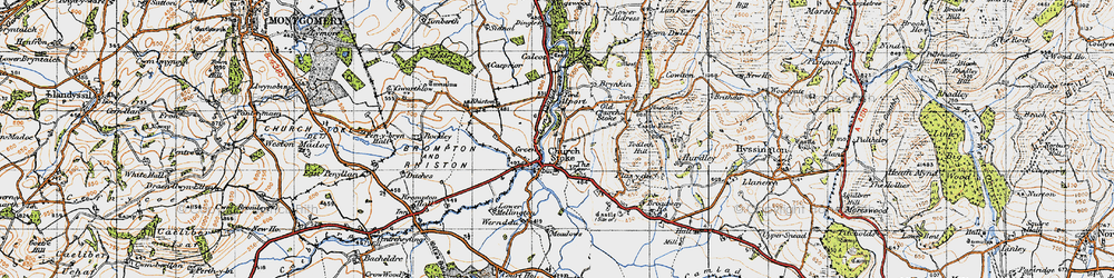 Old map of Churchstoke in 1947