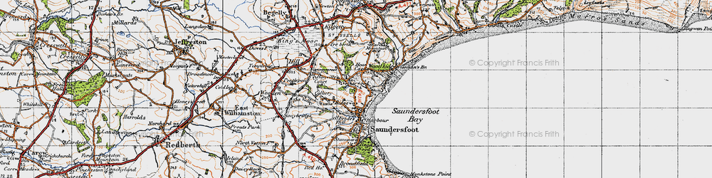 Old map of Churchton in 1946