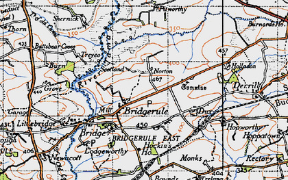 Old map of Churchtown in 1946