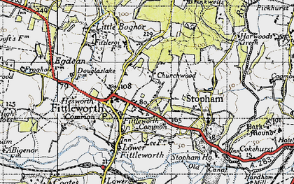 Old map of Churchwood in 1940