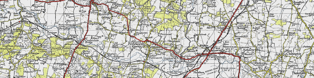 Old map of Churchwood in 1940