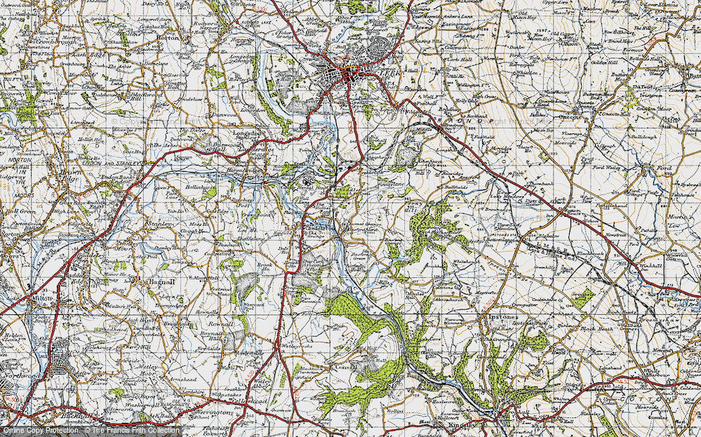 Old Map of Historic Map covering Basford Grange in 1946