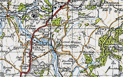 Old map of Churnet Grange in 1946