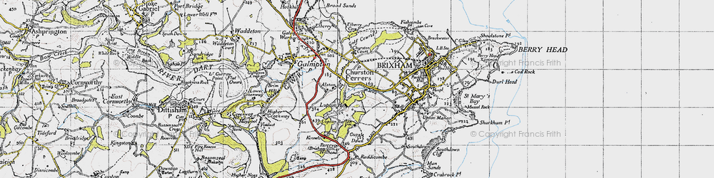 Old map of Churston Ferrers in 1946