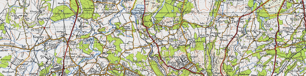 Old map of Churt in 1940