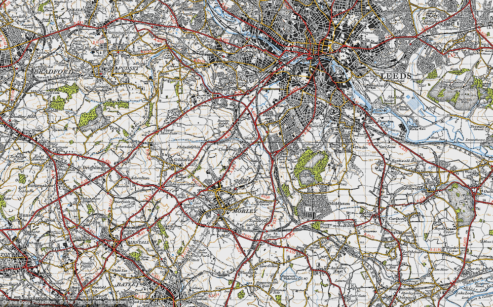 Old Map of Churwell, 1947 in 1947