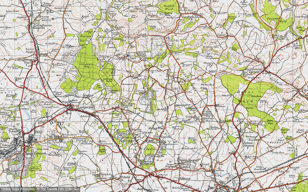 Old Map of Chute Forest, 1945 in 1945