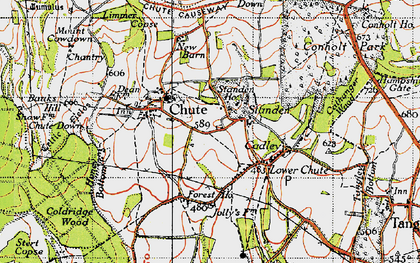 Old map of Chute Standen in 1940