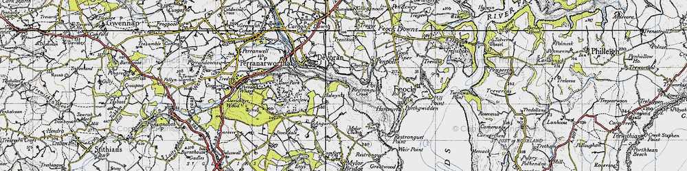 Old map of Tresithick in 1946