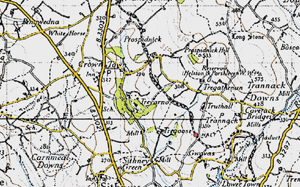 Old map of Chynhale in 1946