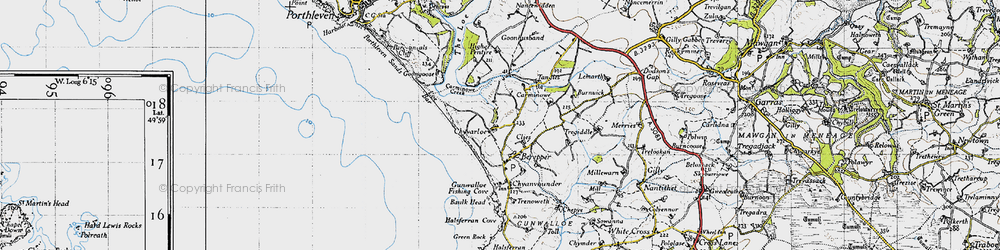 Old map of Chyvarloe in 1946