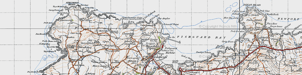 Old map of Y Penrhyn in 1947