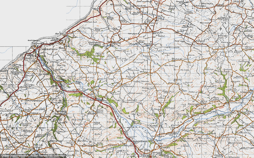 Old Map of Historic Map covering Blaen Lluest in 1947