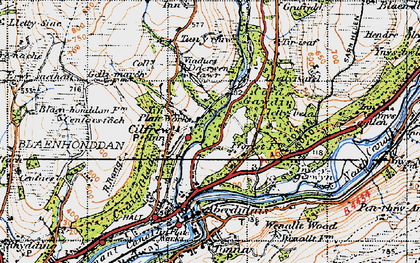 Old map of Cilfrew in 1947