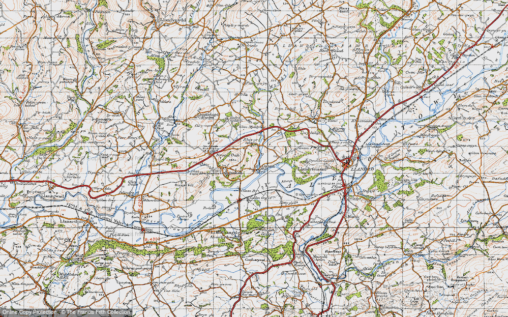 Old Map of Cilsan, 1947 in 1947