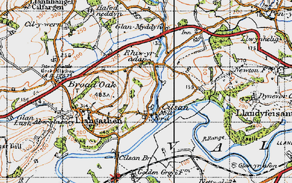 Old map of Cilsan in 1947