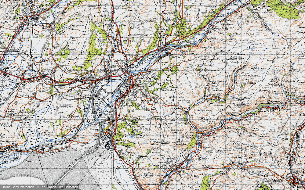 Old Map of Cimla, 1947 in 1947