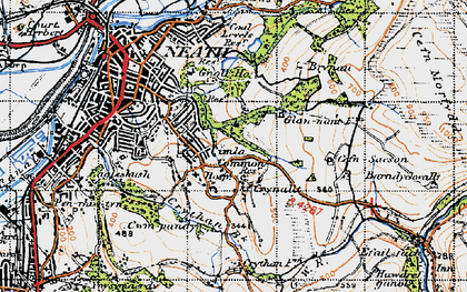 Old map of Cimla in 1947