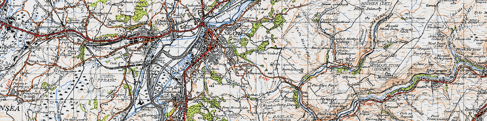 Old map of Cimla in 1947