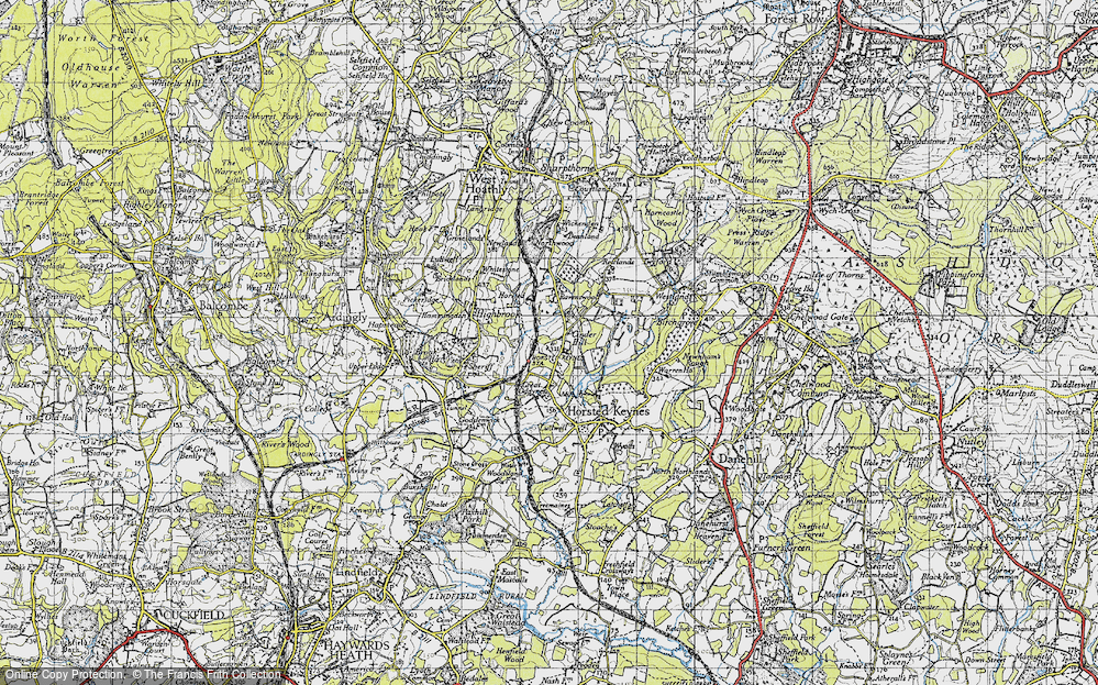 Old Map of Historic Map covering Broadhurst Manor Road in 1940