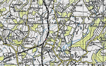 Old map of Bluebell Railway in 1940