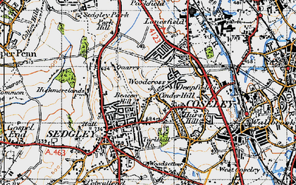 Old map of Cinder Hill in 1946