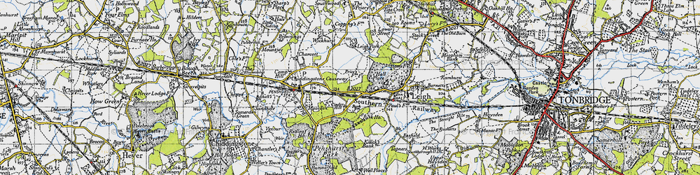 Old map of Cinder Hill in 1946