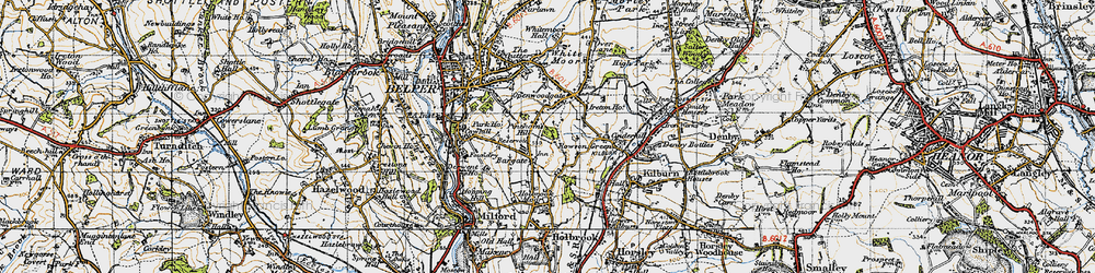 Old map of Cinderhill in 1946