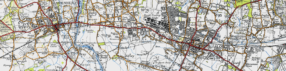 Old map of Cippenham in 1945
