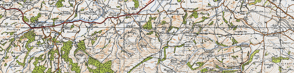 Old map of Black Bank in 1947