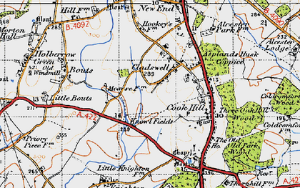 Old map of Cladswell in 1947