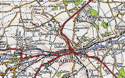 Old map of Clandown in 1946