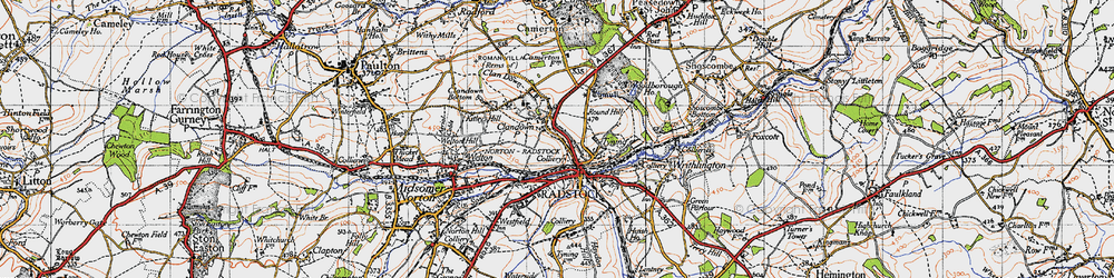Old map of Clandown in 1946