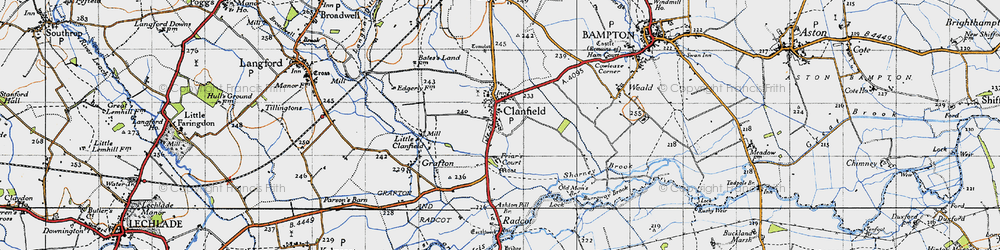 Old map of Clanfield in 1947