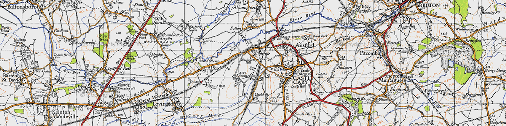 Old map of Blackworthy Hill in 1945