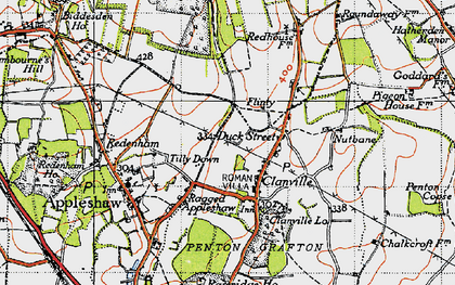 Old map of Clanville in 1945