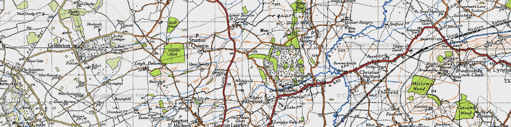 Old map of Clanville in 1947